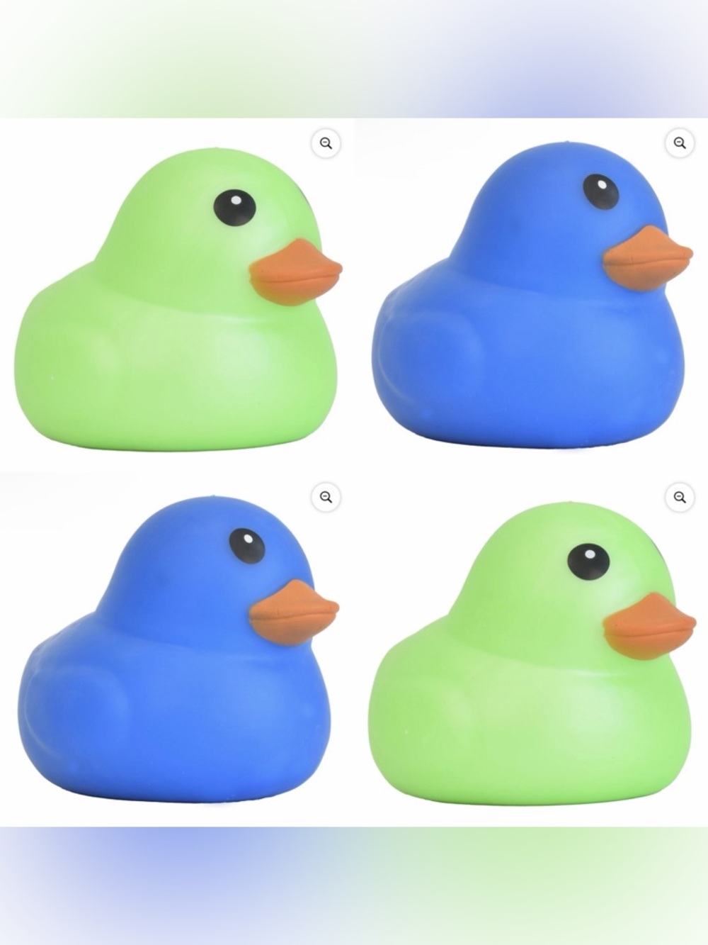 Set of 2 Viral Squishy Ducks - 1 Blue 1 Green